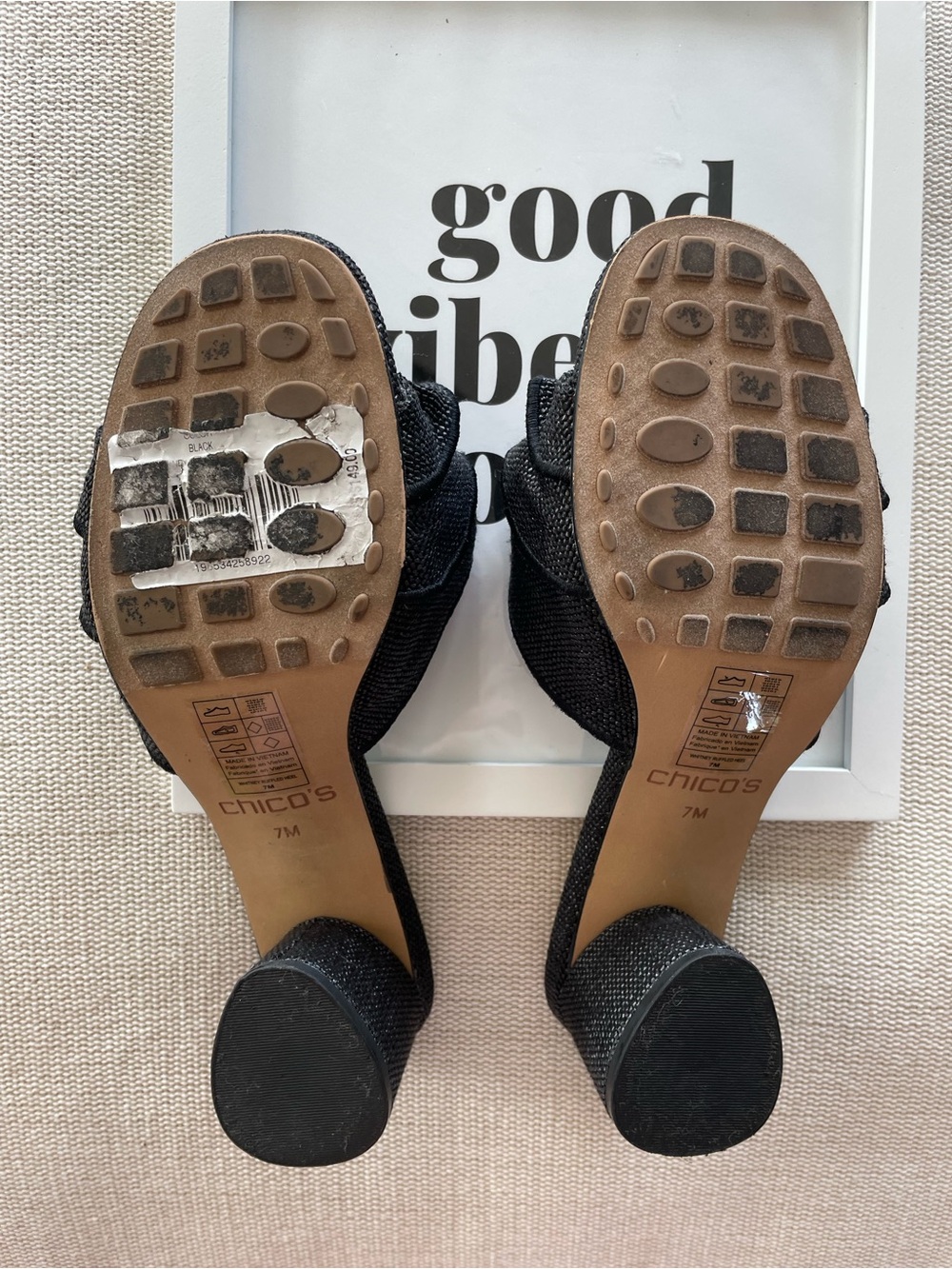 Chico's Whitney Raffia Ruffle Slide Sandals - Picture 8 of 10